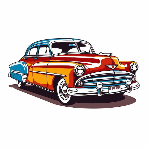 Ilustración de coche con estilo pop art