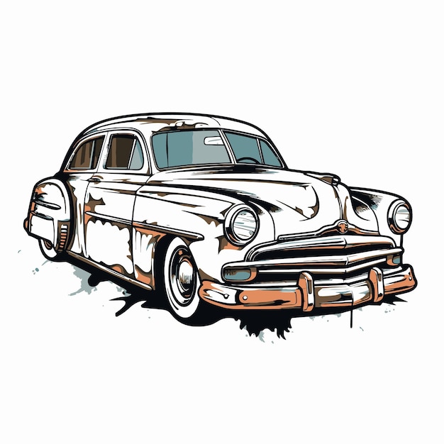 Ilustración de coche con estilo pop art