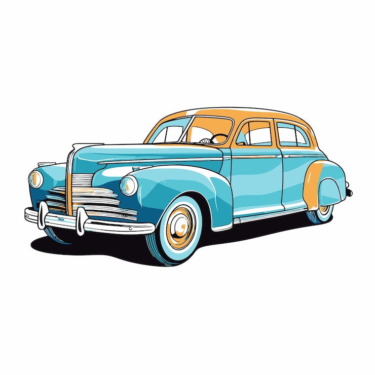 Vector ilustración de coche con estilo pop art