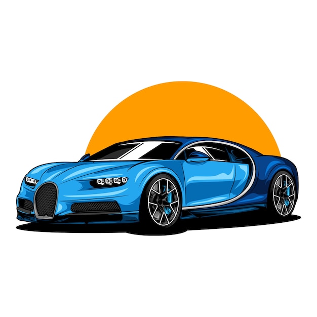 Vector ilustración de coche moderno deportivo en color sólido
