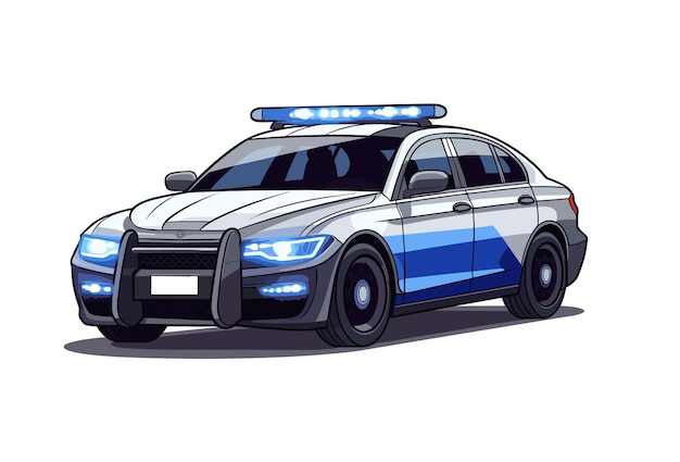 Ilustración de un coche de policía moderno