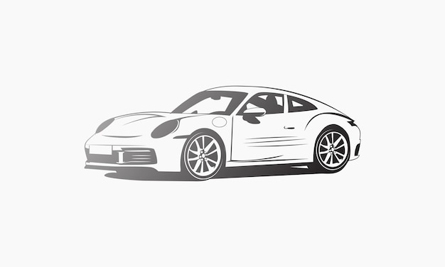Ilustración de coche de vector de Porsche 911