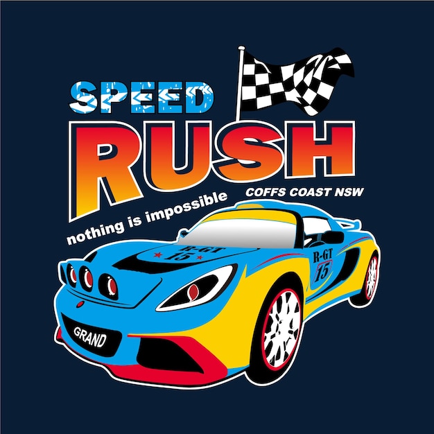 Ilustración de coche de vector de velocidad de coche de carreras