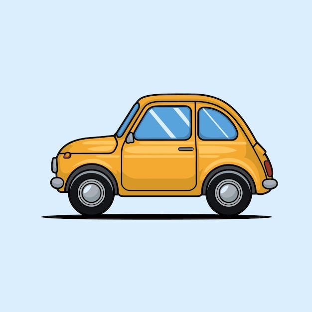 Ilustración de un coche vintage amarillo
