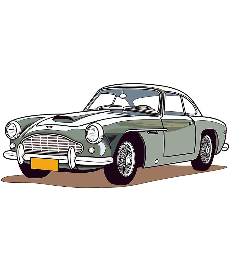Vector ilustración de coches antiguos clásicos sobre fondo blanco