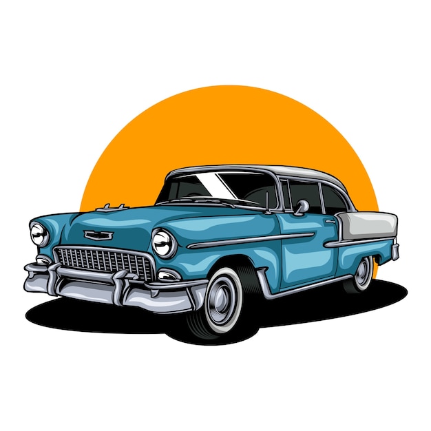 Ilustración de coches clásicos vintage