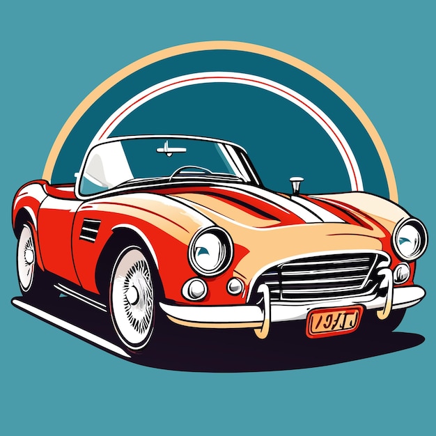 Vector ilustración de coches clásicos vintage