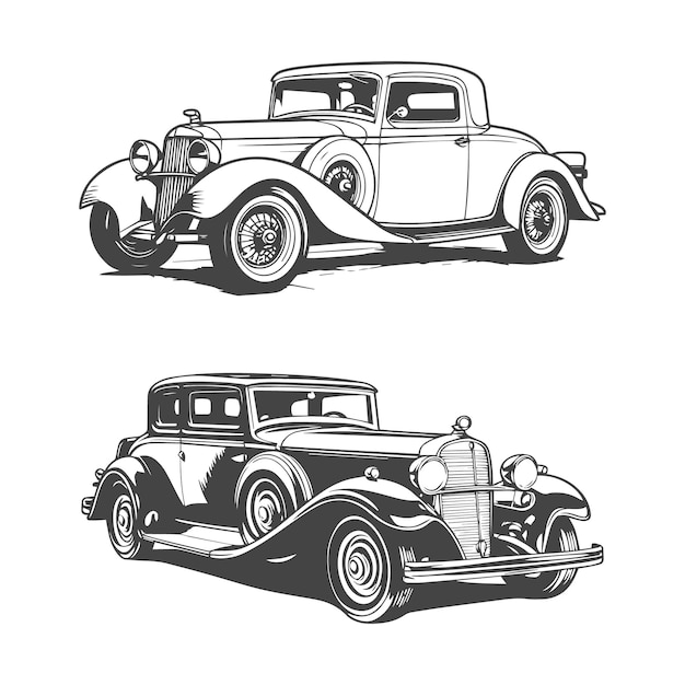 Ilustración de coches clásicos