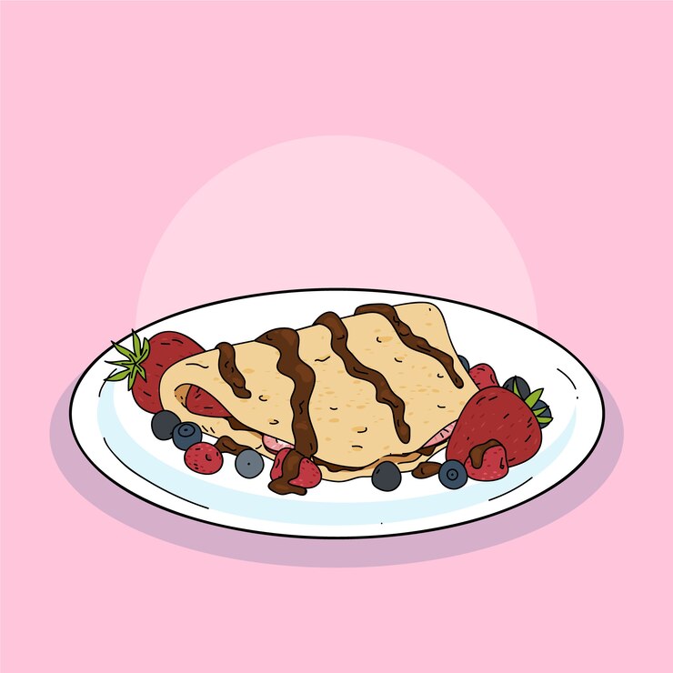 Vector ilustración de cocina francesa dibujada a mano