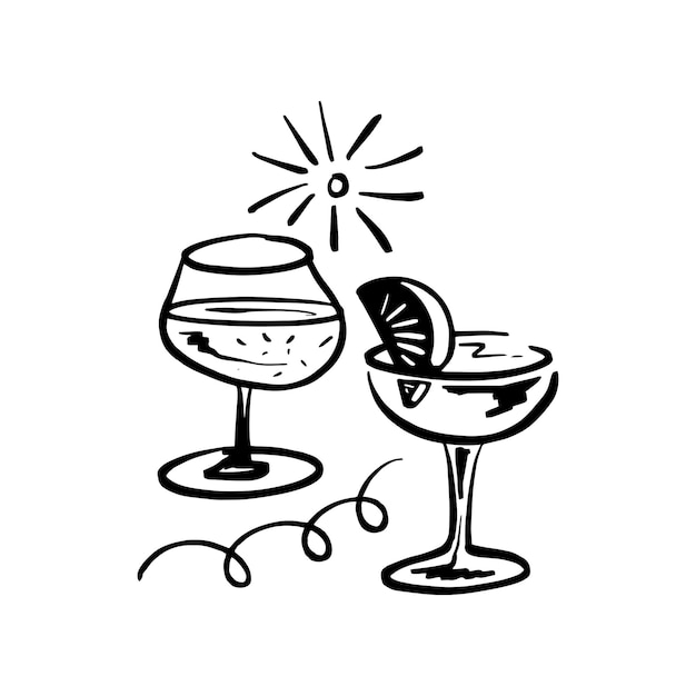 ilustración de cócteles de verano