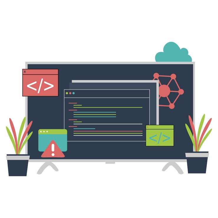 Vector ilustración de codificación por computadora