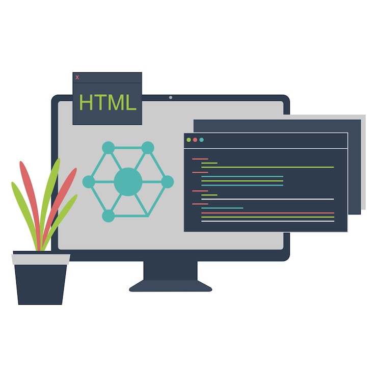 Vector ilustración de codificación por computadora