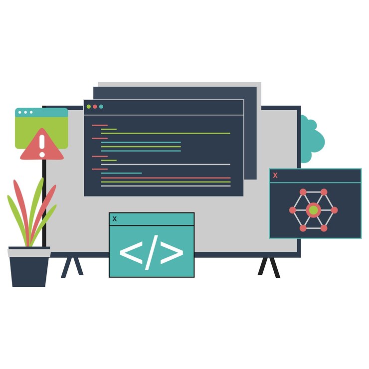 Vector ilustración de codificación por computadora