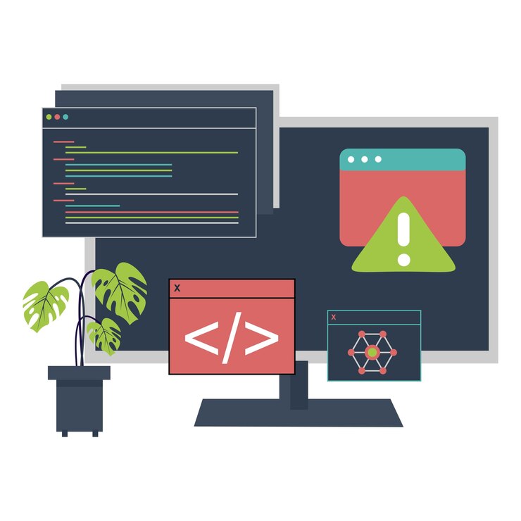 Vector ilustración de codificación por computadora