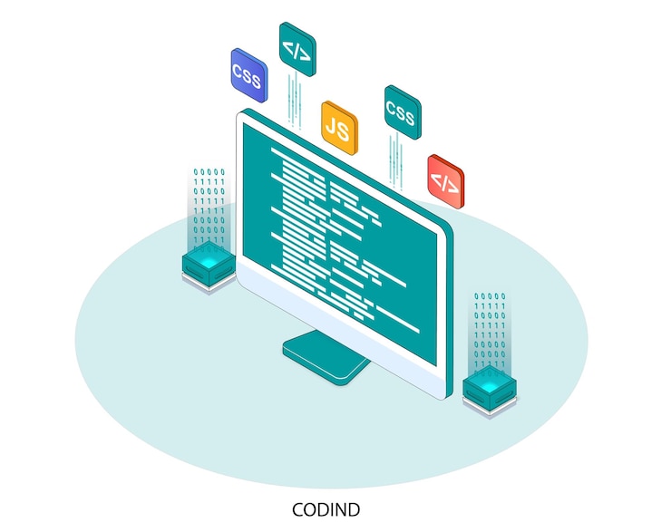 Vector ilustración de codificación vectorial isométrica