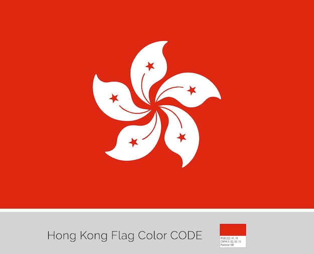 Vector ilustración del código de colores de la bandera de hong kong