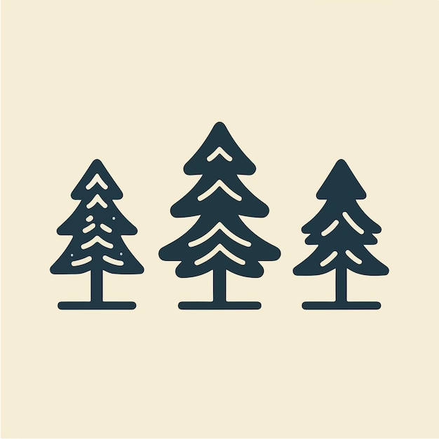 Ilustración de una colección de árboles en un estilo de diseño plano