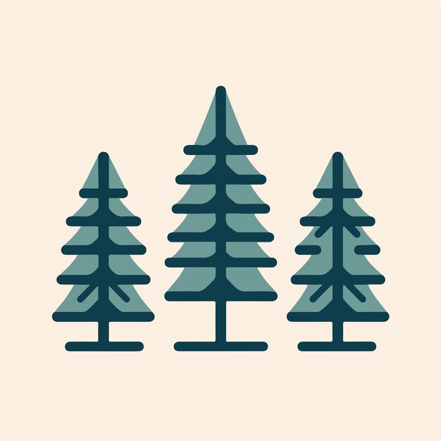 Ilustración de una colección de árboles en un estilo de diseño plano