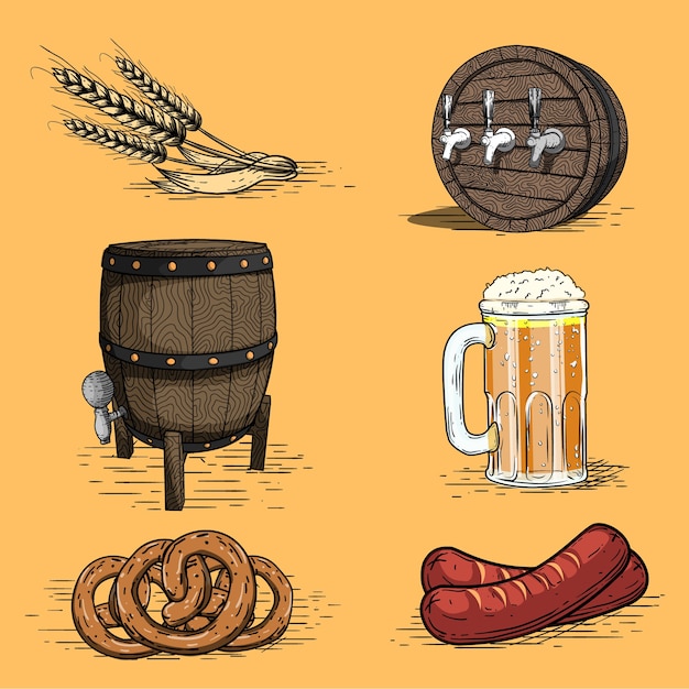 Ilustración de colección de cerveza