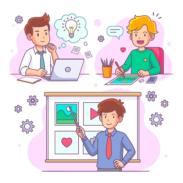 Ilustración de la colección de diseños dibujada a mano