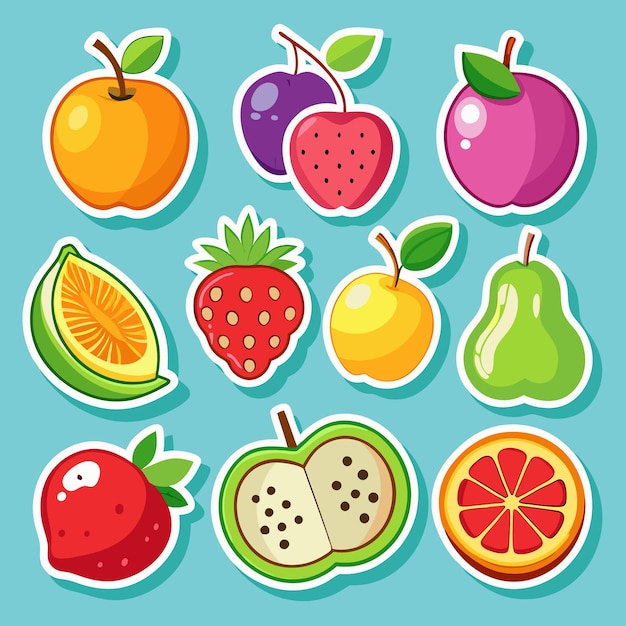 Una ilustración de una colección de frutas