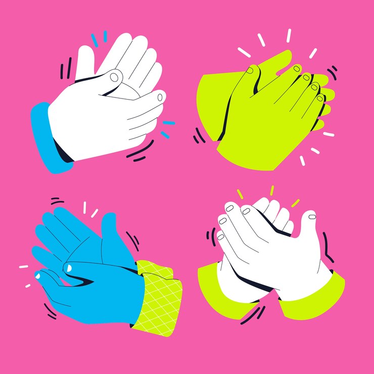 Vector ilustración de la colección de manos que aplauden dibujada a mano