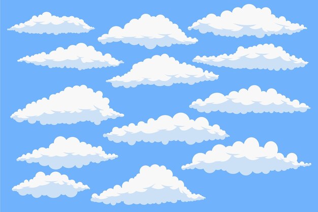 Ilustración de la colección de nubes de dibujos animados