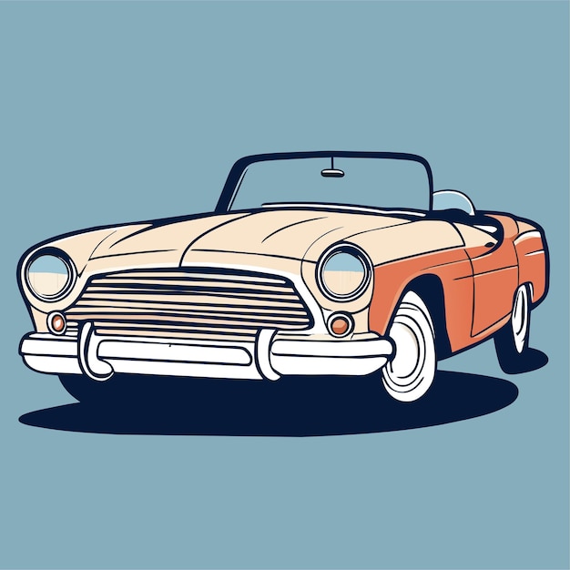 Vector ilustración de coleccionista de coches antiguos o coches retro o coches antiguos