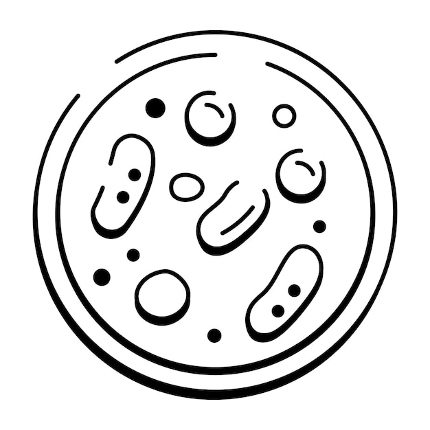 Ilustración de colonias bacterianas en una placa de Petri