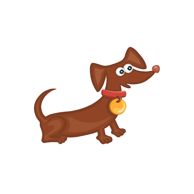 Ilustración en color al estilo de dibujos animados del símbolo del dachshund vector