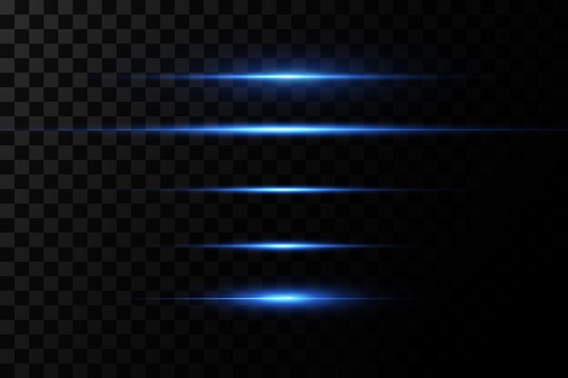 Ilustración de un color azul. Efecto de luz. Rayos láser abstractos de luz. Rayos de luz de neón caóticos.