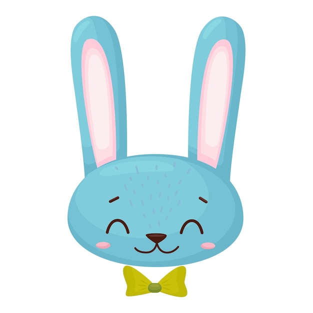 Ilustración de color azul de vector chico conejito