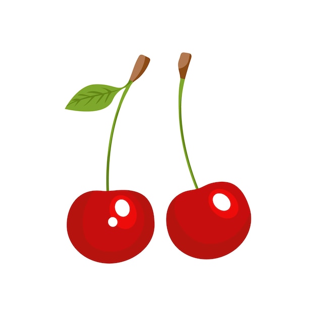 Ilustración de color de icono de vector de cerezas