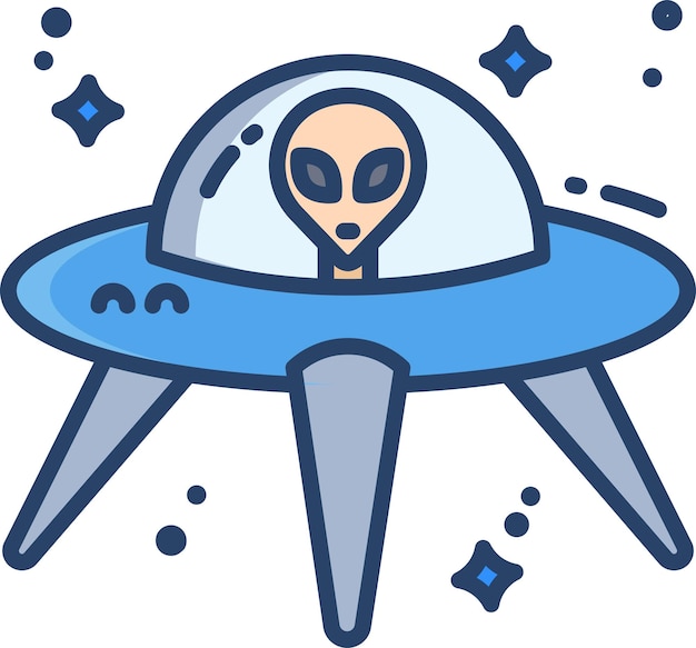 Ilustración en color lineal extraterrestre