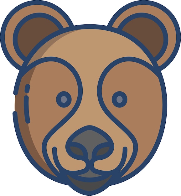 Ilustración en color lineal del oso