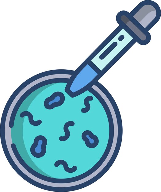 Ilustración en color lineal de pruebas de bacterias