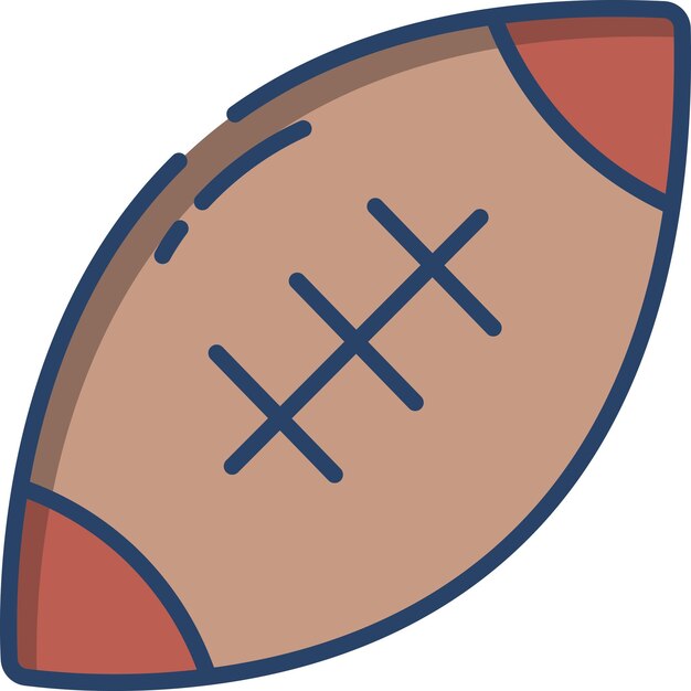 Ilustración en color lineal de rugby