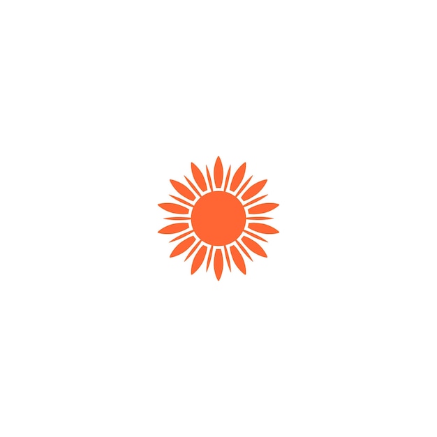 Ilustración de color naranja del elemento vectorial del sol