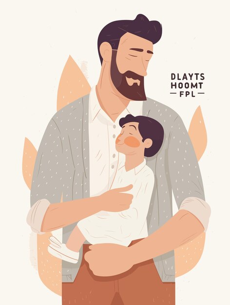 Ilustración en color plano para el día del padre.
