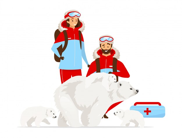 Ilustración de color de rescate animal.
