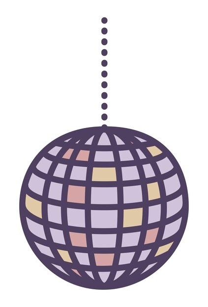 Ilustración de color vectorial de la bola de discoteca discoteca club nocturno esfera brillante