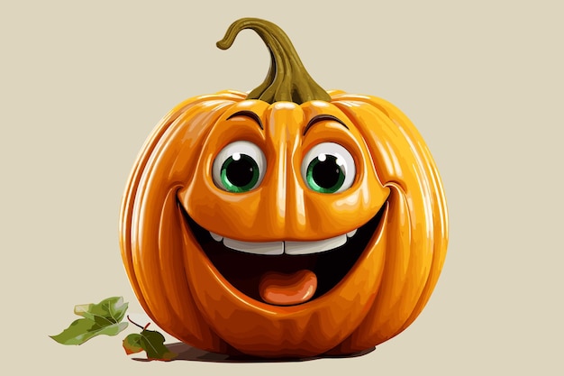 Vector ilustración en color vectorial de una malvada calabaza de halloween