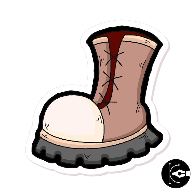 Ilustración coloreada linda de una bota.