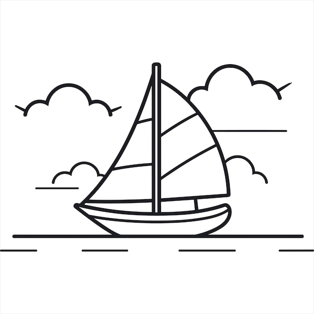 Ilustración para colorear de un barco.