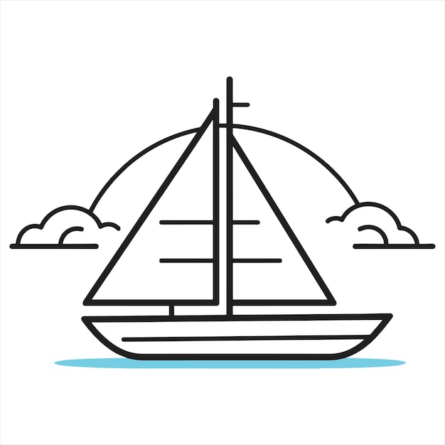 Ilustración para colorear de un barco.