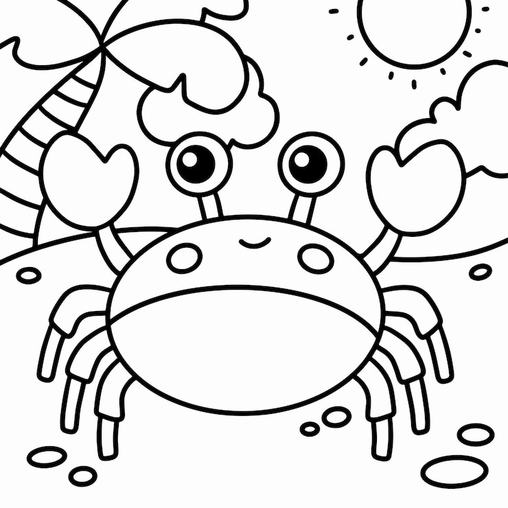 Vector ilustración para colorear el contorno de la página del cangrejo