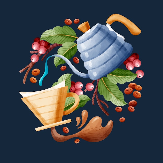 Ilustración de colores acuarela a/w