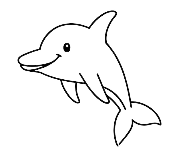 Ilustración de colores de animales delfines para el jardín de infantes