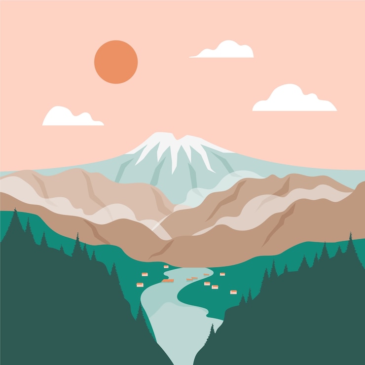 Vector ilustración de colores apagados dibujados a mano