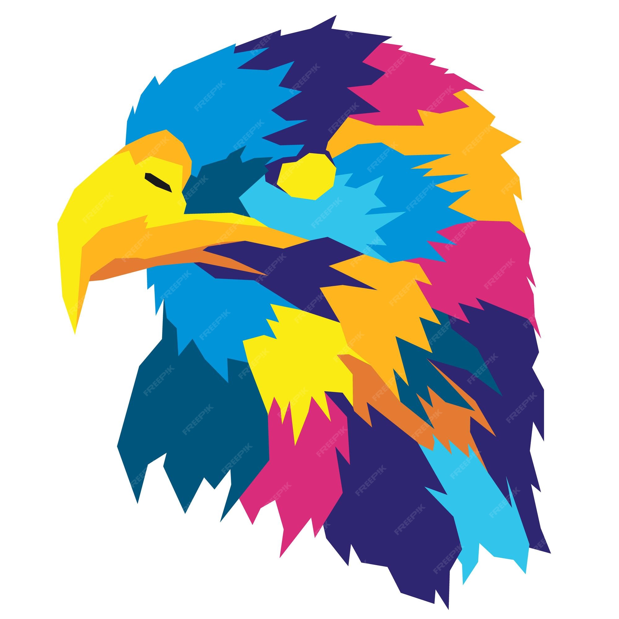 Ilustración colorida de águila en el arte pop | Vector Premium